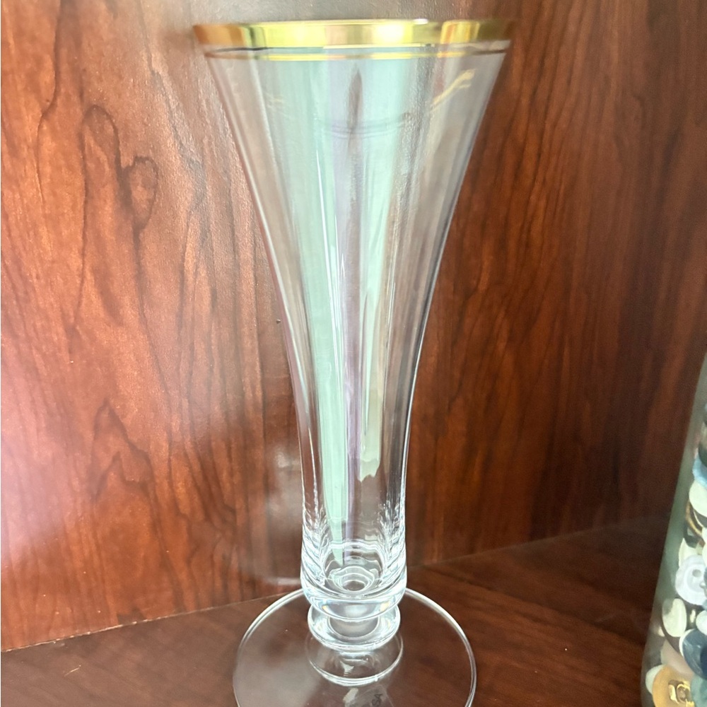 Vintage Mikasa White and Gold Accent Vase with Contemporary Design